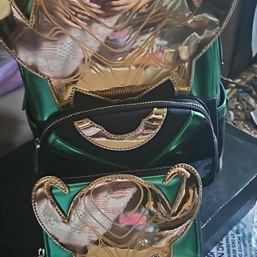 Loungefly Loki Metallic Backpack With Matching Wallet New With Tags